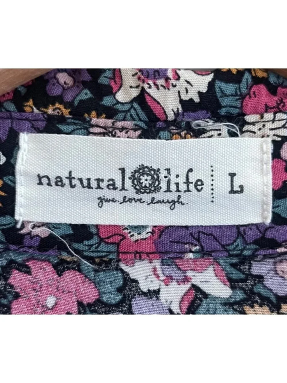 Natural Life Womens Floral Maxi Dress Size L Boho Cottagecore Prairie Whimsical - Picture 3 of 11